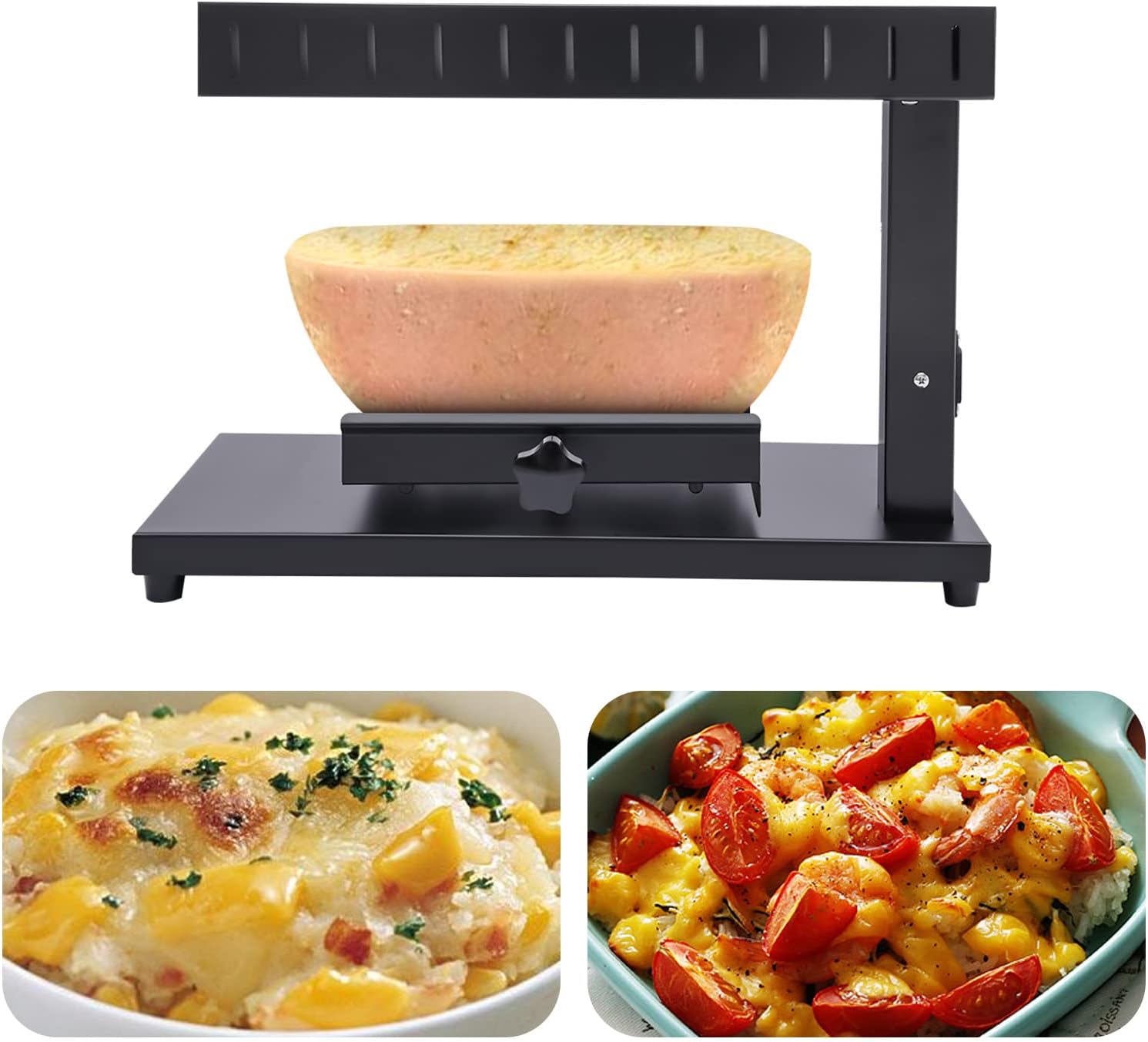 Máquina de parrilla de raclette de queso, 110 V, eléctrica comercial eléctrica para queso, calentador de queso para encimera, calentador de queso