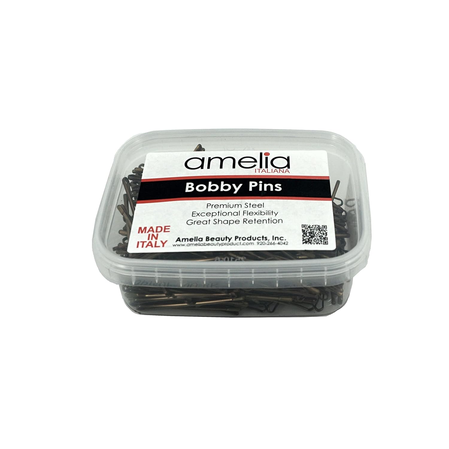 Amelia Beauty Products Bobby Pin Flat estándar  Accesorios de peluquería para todo tipo de cabello  10.58 oz en recipiente transparente Pasadores