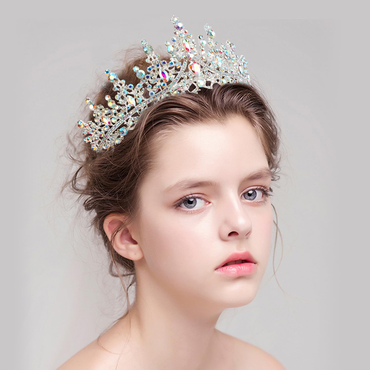 Corona de cumpleaños, banda de cumpleaños, coronas de cumpleaños para mujer, banda de reina de cumpleaños, tiara plateada, decoraciones de feliz