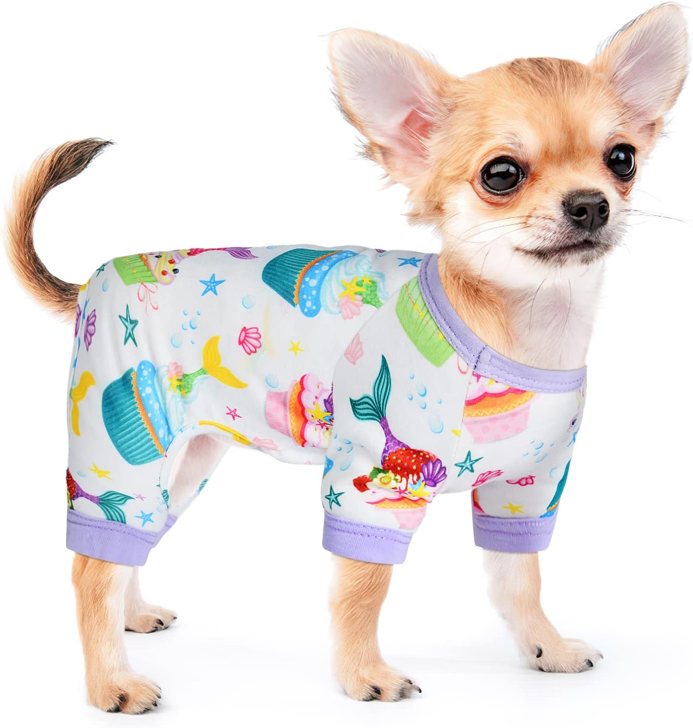 Pijamas para perros pequeños, hembra, cachorro, pijamas de verano para mascotas, para Chihuahua, Yorkie, taza de té, lindo material suave elástico,