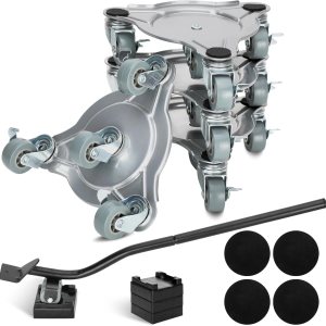 Paquete de 4 mudanzas de muebles, carrito de mudanza con 4 ruedas, ruedas de rotación de 360, estructura de trípode de acero, 3 ruedas con frenos Paquete de 4 mudanzas de muebles, carrito de mudanza con 4 ruedas, ruedas de rotación de 360, estructura de trípode de acero, 3 ruedas con frenos