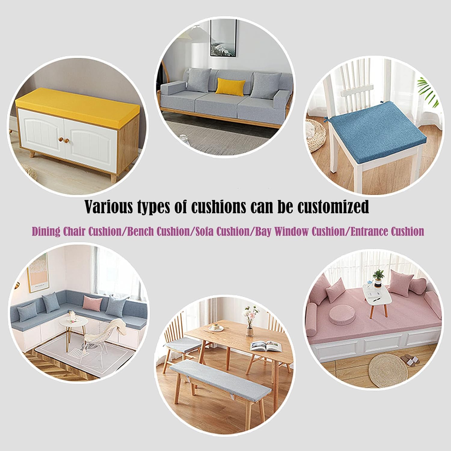 Almohadillas de asiento personalizadas, cojín elevador de silla de verano, tamaño personalizado, cojín de asiento fresco, cojín de banco para