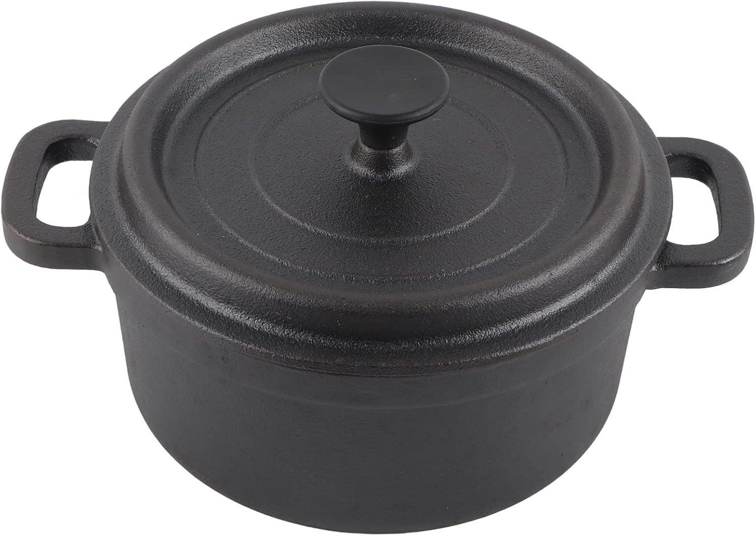 Horno holandés, horno holandés de doble estilo tradicional, olla de hierro, para cocinar asados, sopas de arroz, guisos con tapa (7.9 in)