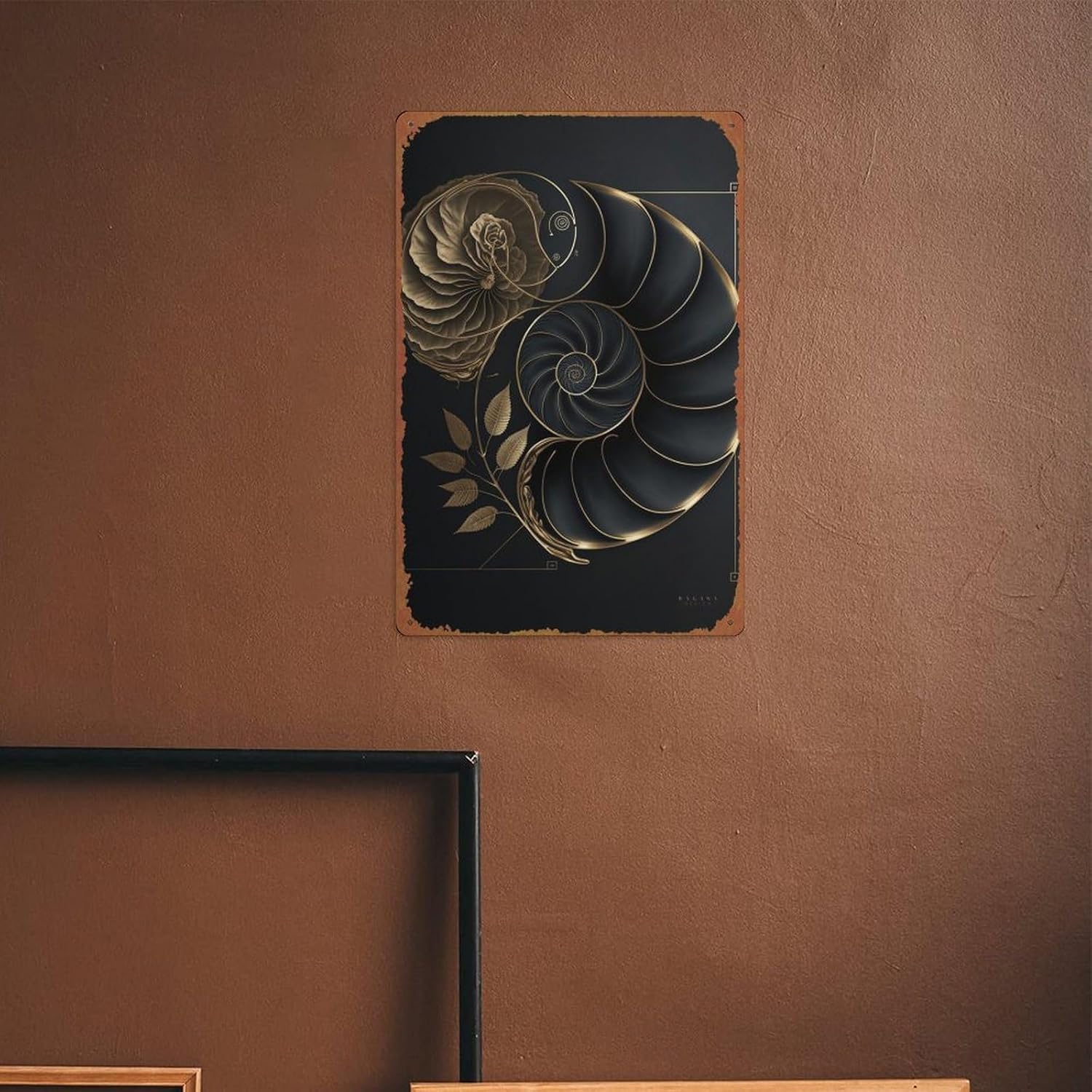 Fibonacci – Cartel de metal retro de metal para decoración del hogar, 8 x 12 pulgadas