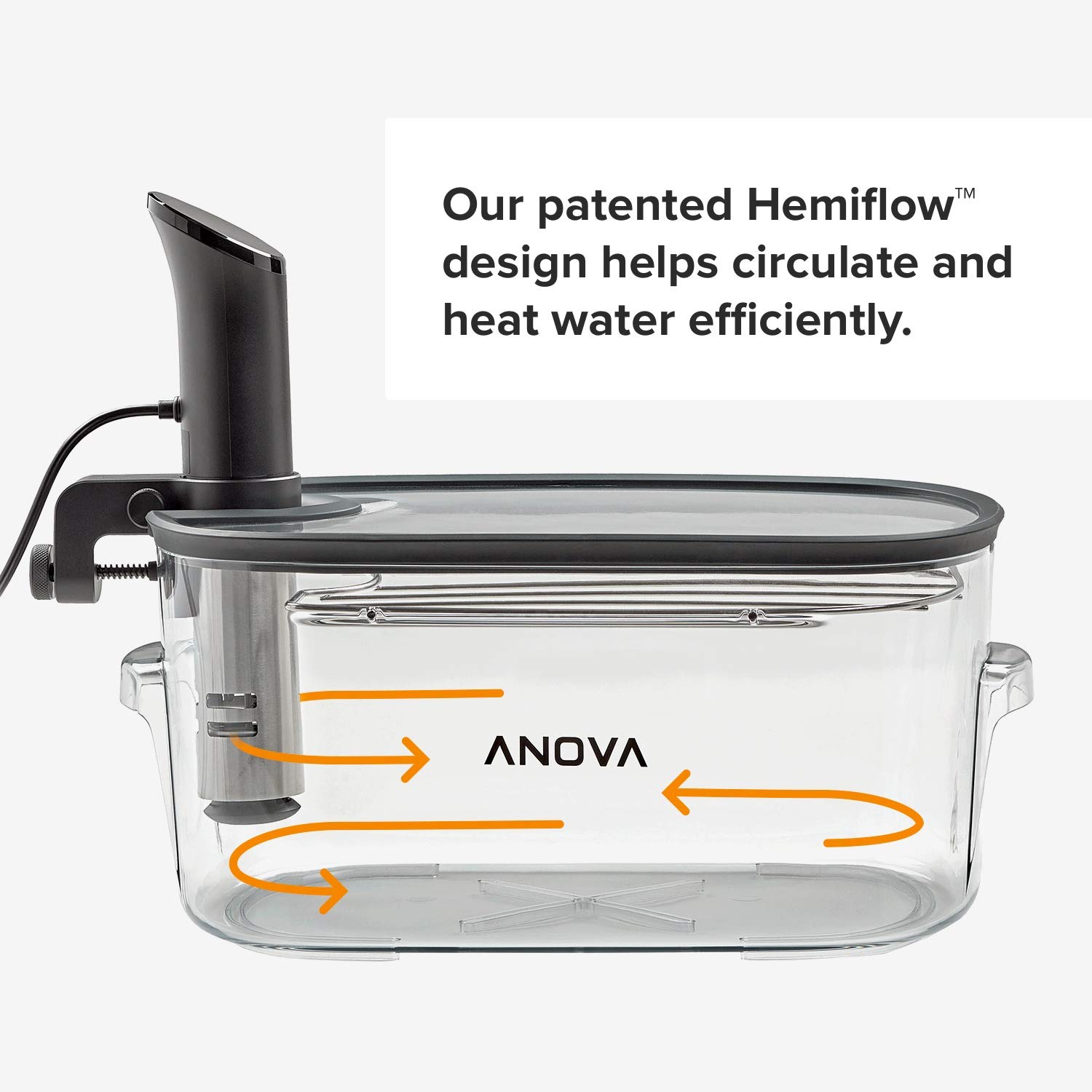 Anova Culinary ANTC01 Sous Vide – Recipiente de cocina con capacidad para hasta 16 litros de agua, con tapa extraíble y estante