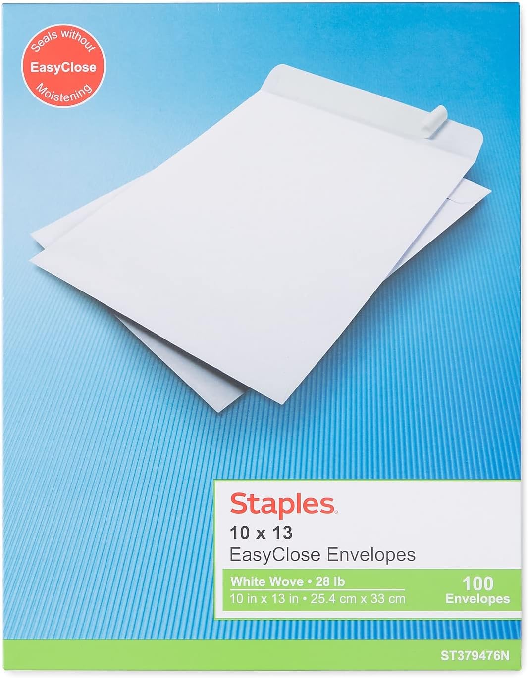 Staples 379476 Easyclose – Sobres para catálogo (10 pulgadas de largo x 13 pulgadas de alto), color blanco 100Bx