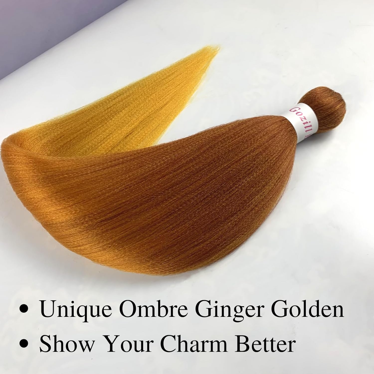 Gozill Ginger Golden Ombre – Cabello trenzado preestirado Kanekalon preestirado, pelo trenzado micro Ez trenzado, hipoalergénico, extensiones de