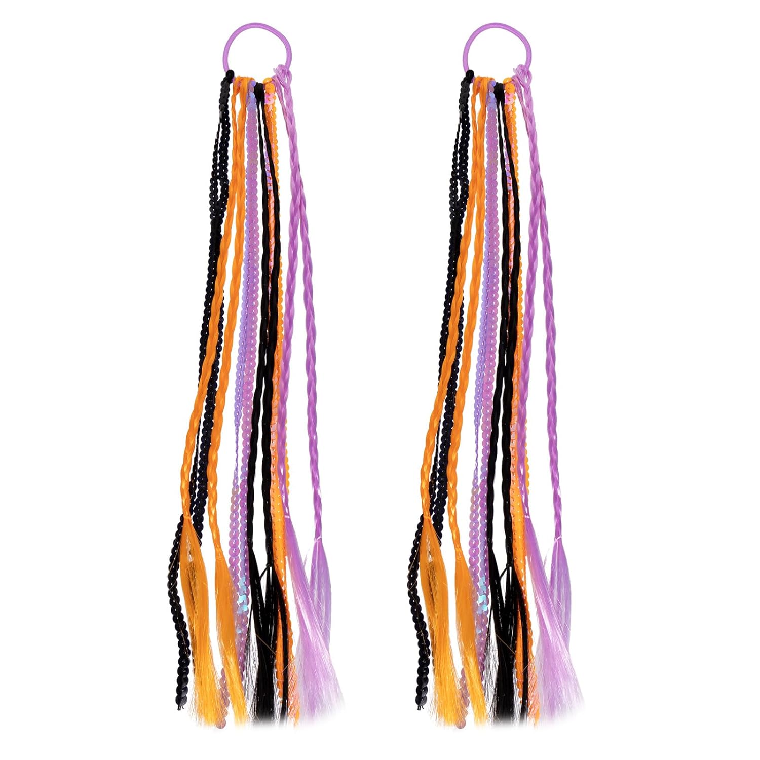 Bandas de cabello trenzado de Halloween, extensiones de cola de caballo, cinta elástica larga, para mujeres y niñas, cosplay, accesorios de