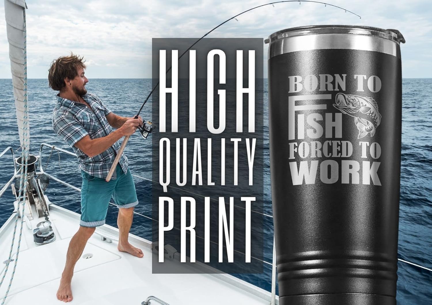 Onebttl Regalos de pesca para hombres y hombres, taza de pesca única para él, vaso de pesca de acero inoxidable de 20 onzas para papá, marido,
