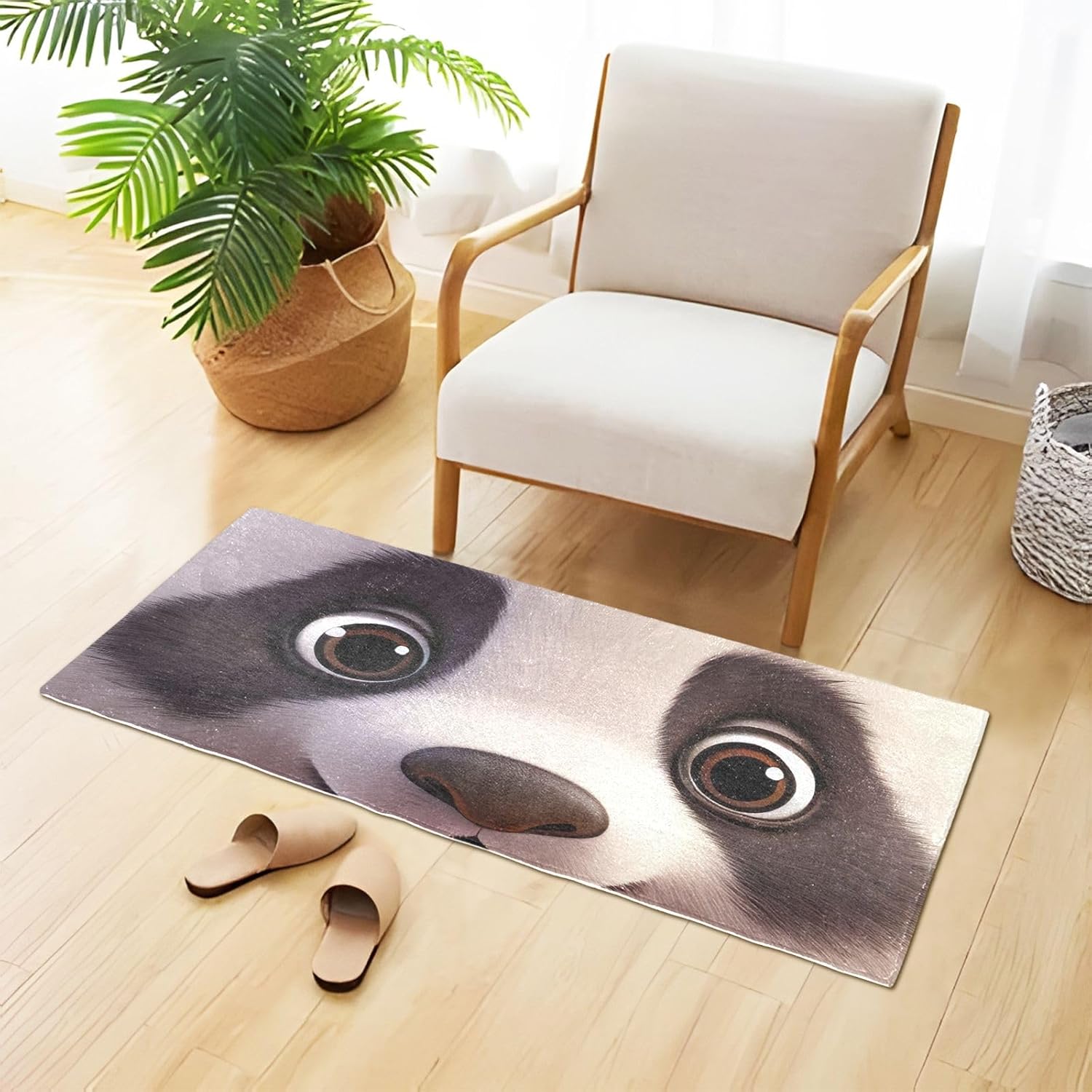 Joisal Lindas alfombras de baño absorbentes con cara de panda, cómoda y antideslizante, alfombra suave y duradera, 39 x 20 pulgadas
