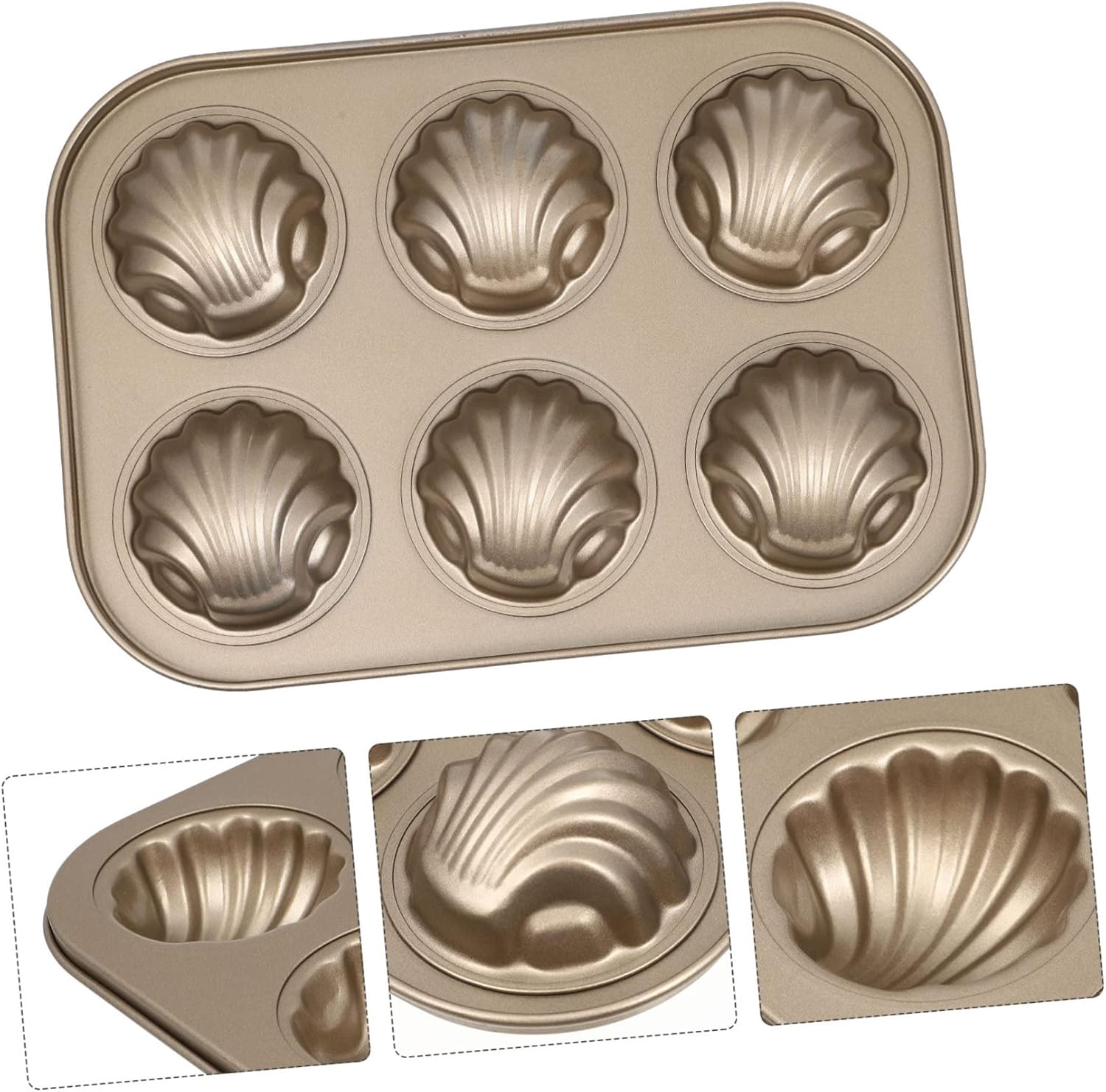 3 piezas de molde para tartas, molde para hornear galletas, decoración de boda, moldes para magdalenas, antiadherentes, 6 moldes de madeleine, molde