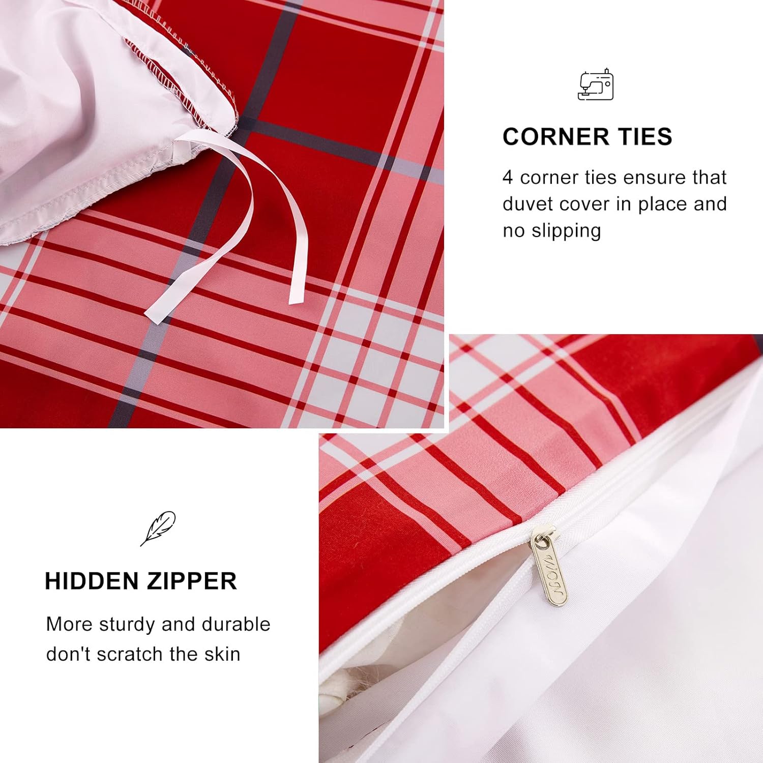 Juego de funda de edredón de Navidad tamaño Queen, juego de ropa de cama reversible de 3 piezas con 2 fundas de almohada, microfibra suave, ropa de