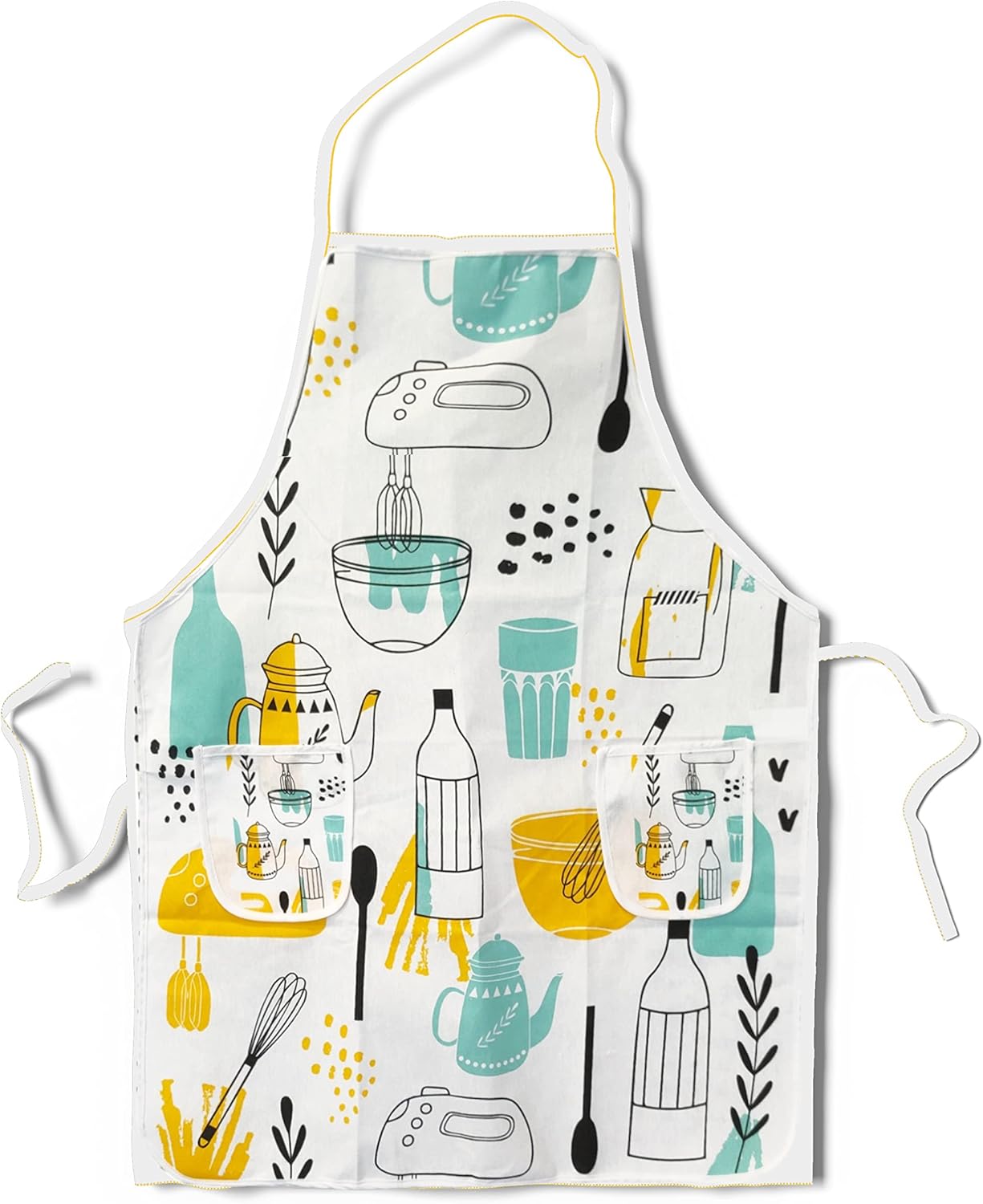 UW UNIWARE THE NAME YOU TRUST Delantal de cocina impreso con bolsillo para cocinar, cocinero, 100 % algodón, 24 x 31 pulgadas (24.0 x 30.7in)