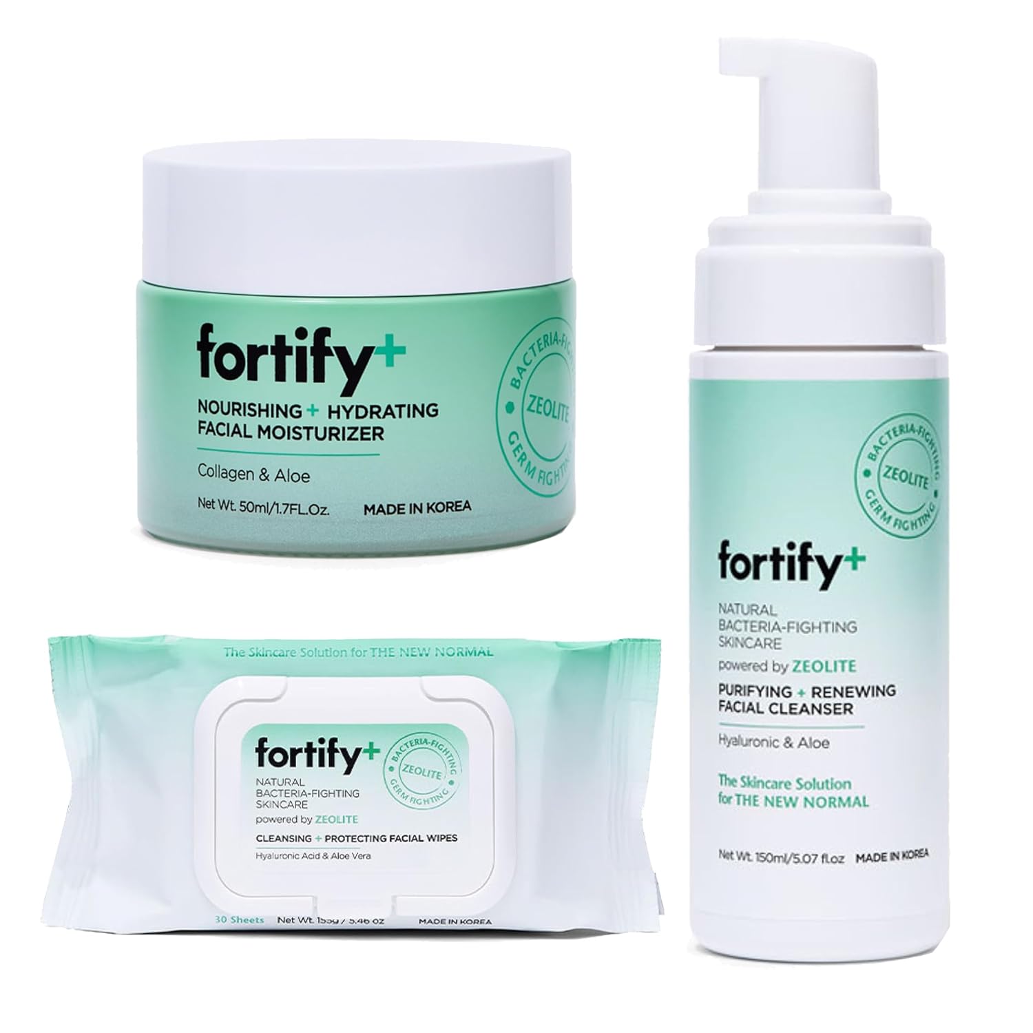 Paquete de valor hidratante limpiador, protege, revitaliza y refresca tu piel, ácido hialurónico, aloe y colágeno, vegano, sin alcohol ni crueldad,