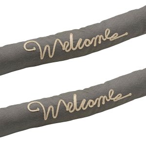 Tapones de bienvenida de tela gris, 32.68 x 3.15 x 5.91 pulgadas, juego de 2 Tapones de bienvenida de tela gris, 32.68 x 3.15 x 5.91 pulgadas, juego de 2