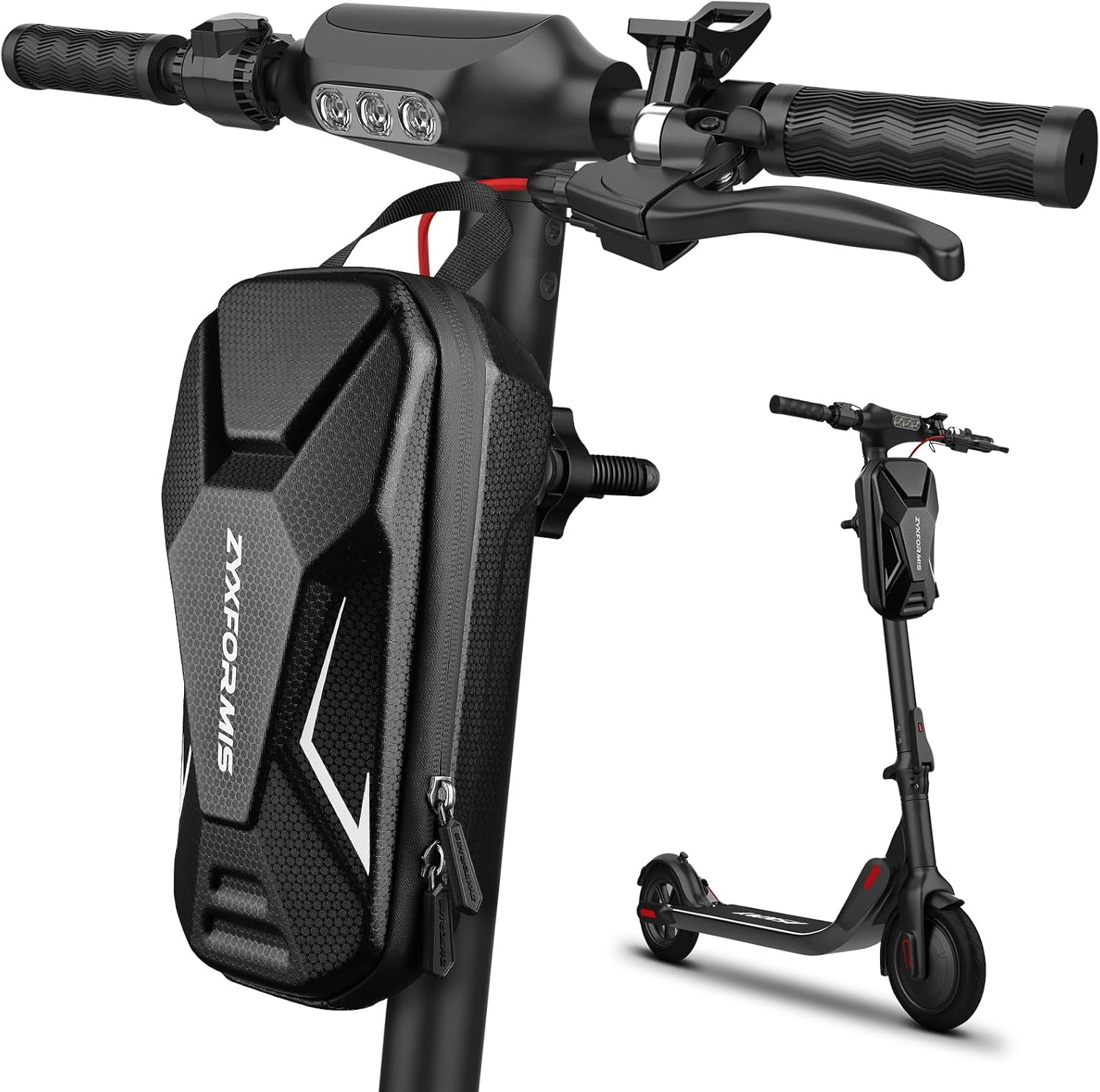 Bolsa de scooter eléctrico, accesorios de scooter para adultos, bolsa de transporte delantera impermeable EVA, bolsa de transporte frontal de gran