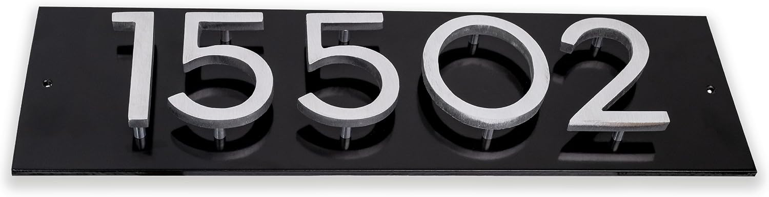 Letrero de pared de dirección horizontal moderno flotante de 4 pulgadas – Letrero de montaje en pared personalizado para el hogar o al aire libre –