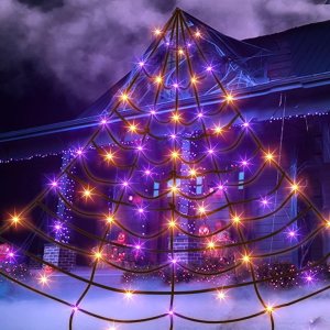 Dazzle Bright 250 luces LED de telaraña de Halloween, 19.5 pies x 15 pies, decoraciones de Halloween gigantes para interiores y exteriores, casa, Dazzle Bright 250 luces LED de telaraña de Halloween, 19.5 pies x 15 pies, decoraciones de Halloween gigantes para interiores y exteriores, casa,