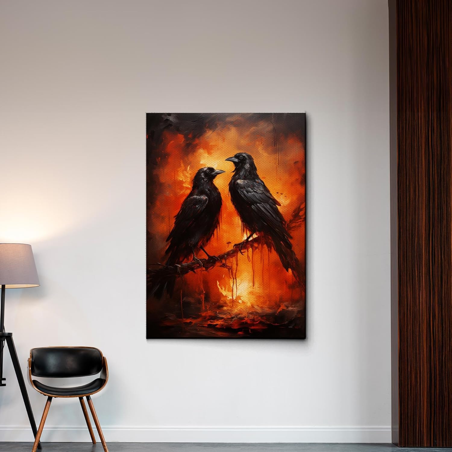 Lustrous Art Print, Two Mirrored Crows Circling In Surreal Sky, Crow Prints, Crow Art, Crow Artwork, Crow Art Print, Crow Art Canvas, Canvas Prints,