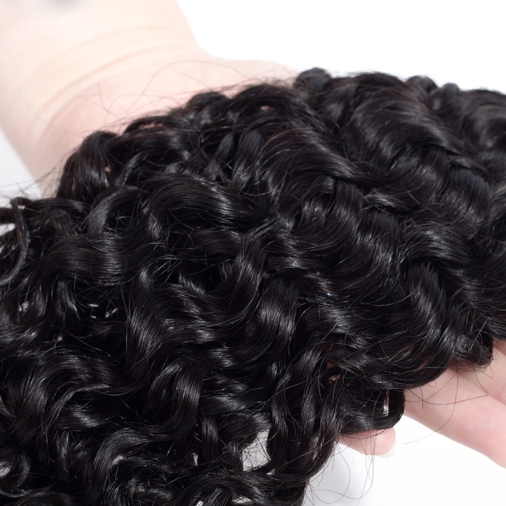 Amella cabello brasileño rizado. 1 paquete, 8A, 100% sin procesar, extensiones de cabello virgen rizado brasileño de 3.17  3.35onzasmechón, color