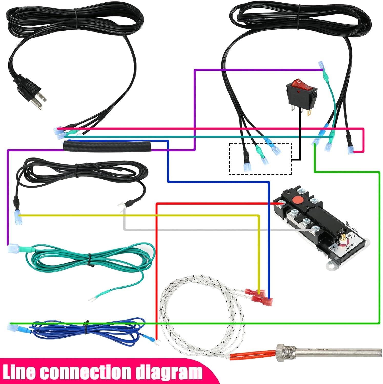 Kit de calentador híbrido de agua eléctrico para RV, kit de calor híbrido de agua caliente que convierte fácilmente el calentador de agua a gas RV