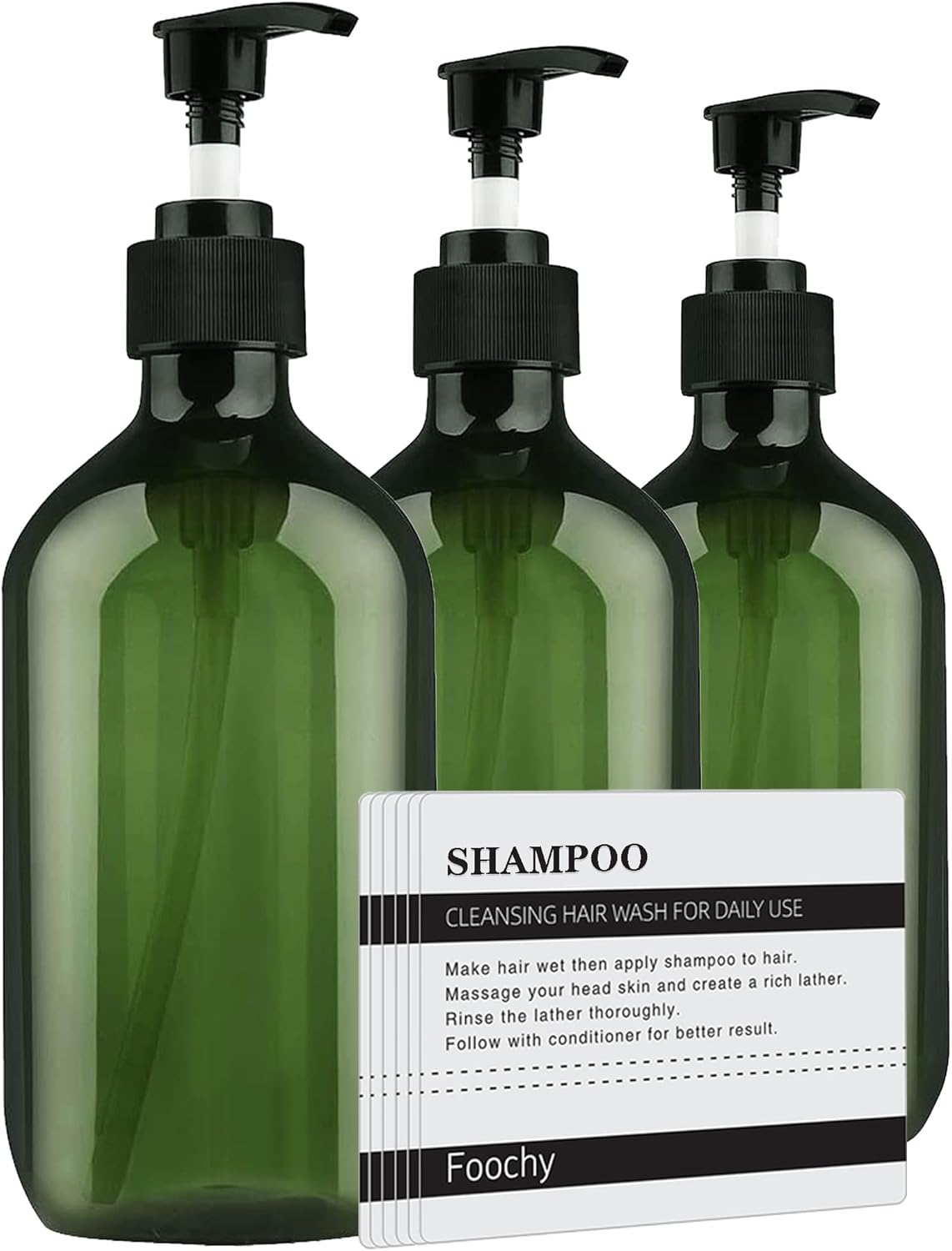 Botellas de plástico vacías con dispensador de bomba y 6 etiquetas incluidas, recipientes de viaje recargables para desinfectante de manos, loción