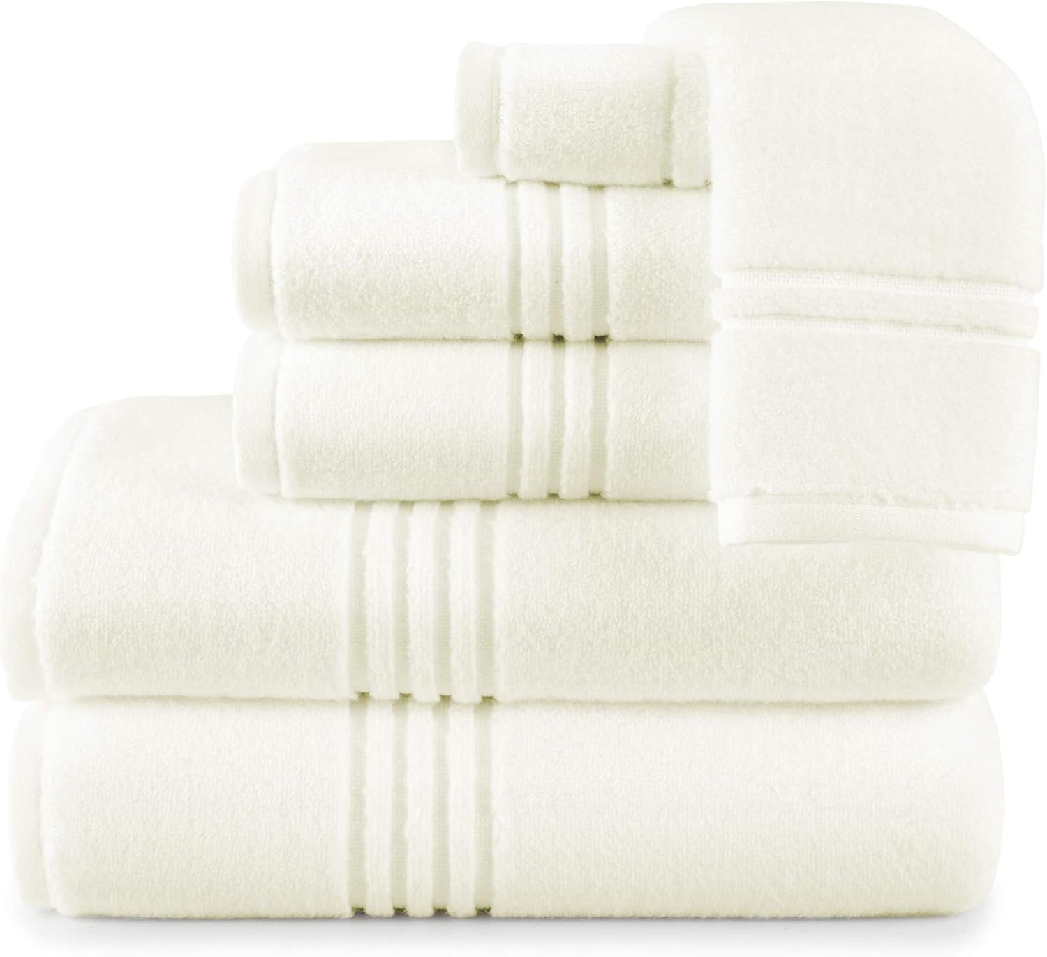 Peacock Alley Chelsea Towels – Toallas de lujo con tecnología Zero Twist – 100% algodón de fibra larga esponjosas y ligeras – Juego de 6 toallas