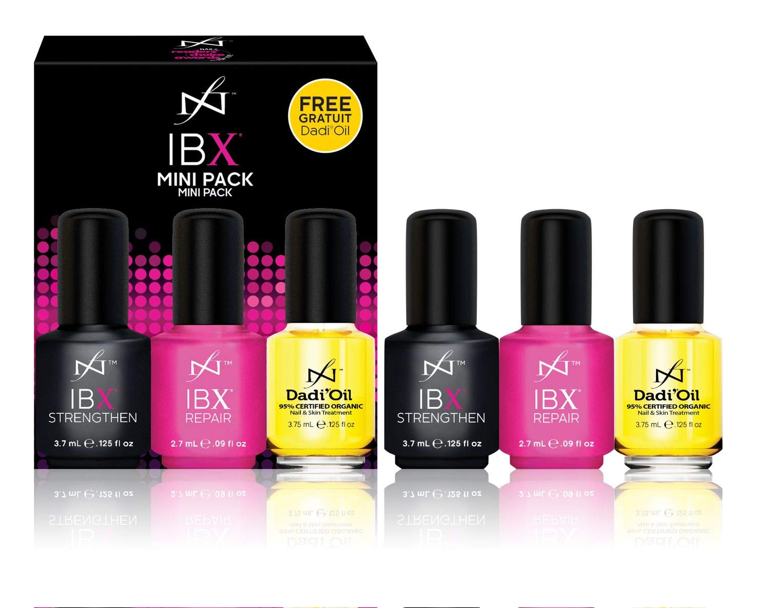 NUEVO! IBX Mini Duo Pack Con Aceite Dadi GRATIS Restauración Protección Uñas