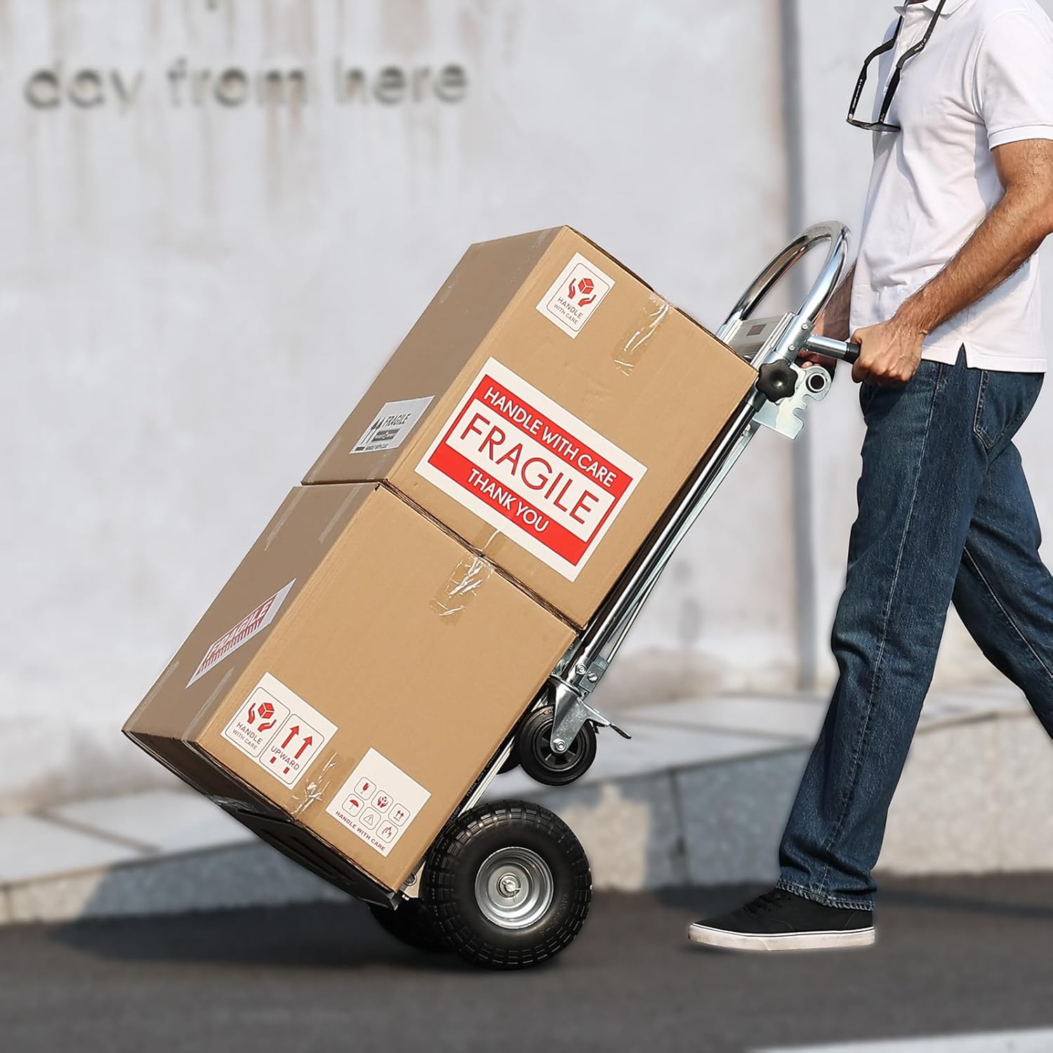VEVOR Camión de mano plegable de aluminio, diseño 4 en 1 con capacidad de 1000 libras, carrito plegable industrial resistente, carrito de ruedas de