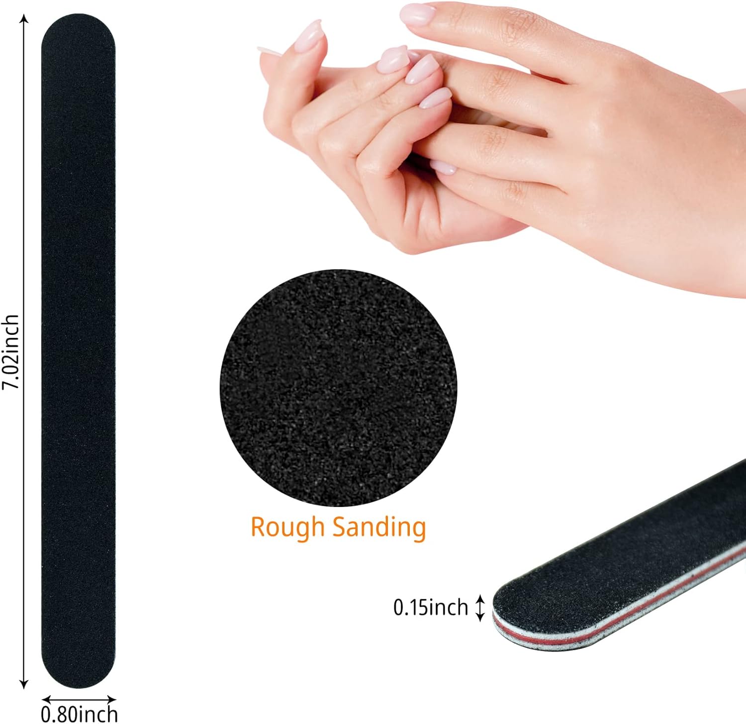 Juego de 5 limas de uñas profesionales de doble cara de grano 100180, herramientas de manicura para aseo de uñas, uso en el hogar y salón de belleza