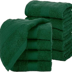 Paquete de 10 paños de 12 x 12 pulgadas, 100% algodón de 600 GSM, suaves, absorbentes y reutilizables, ideales para baño y tocador, color verde Paquete de 10 paños de 12 x 12 pulgadas, 100% algodón de 600 GSM, suaves, absorbentes y reutilizables, ideales para baño y tocador, color verde
