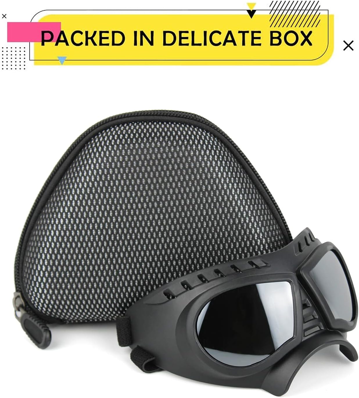 PETLESO Gafas de sol para perros de raza media, lentes de sol para perros medianos y cachorros, protección UV, para conducir perros, senderismo,