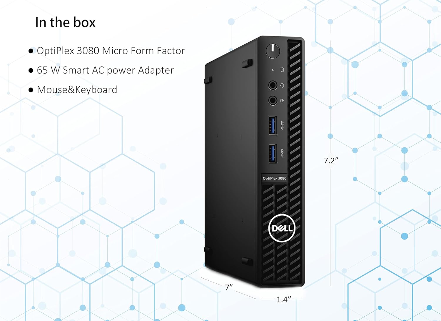 Dell Escritorio empresarial Optiplex 3080 con factor de forma micro 2022, Intel Core i5-10500T, 16 GB RAM, 512 GB PCIe SSD, Wi-Fi 6, Bluetooth,