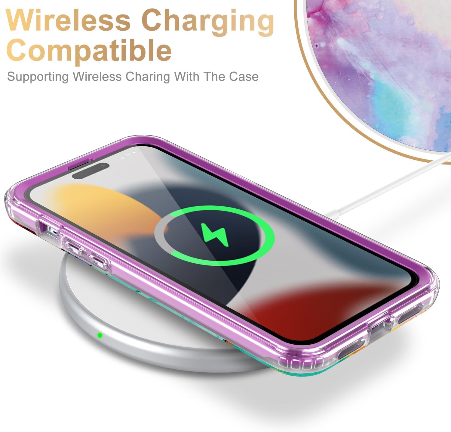Esdot Funda para iPhone 15 con protector de pantalla integrado, funda duradera con diseños de moda para mujeres y niñas, elegante funda protectora