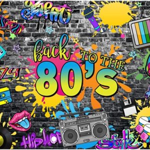 AWERT Fondo de fiesta temática de los años 80 de 10 x 6.5 pies, retro, hip hop, graffiti, pared, radio, TV, disco, fotografía, fondo de regreso a AWERT Fondo de fiesta temática de los años 80 de 10 x 6.5 pies, retro, hip hop, graffiti, pared, radio, TV, disco, fotografía, fondo de regreso a