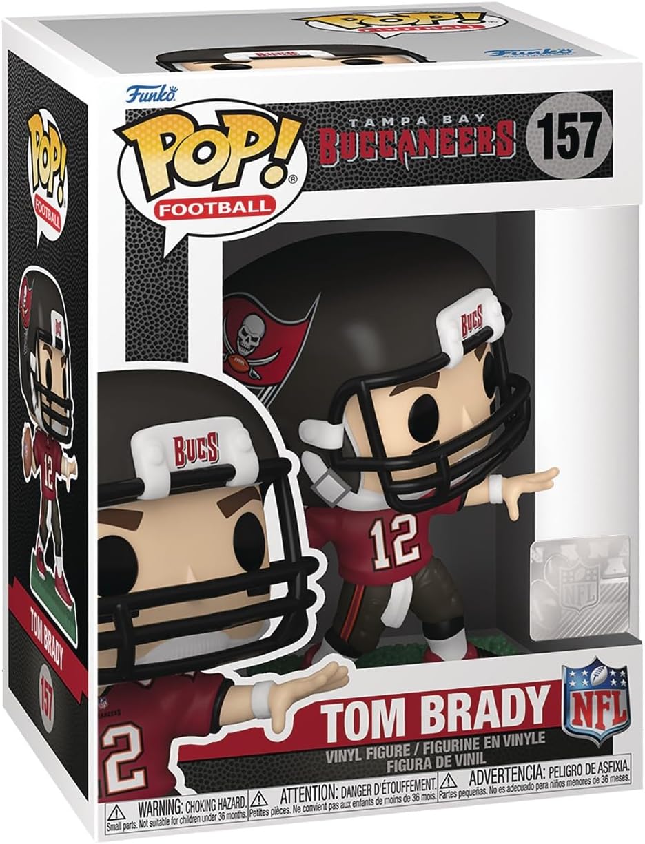 POP Fútbol Buccaneers – Figura de vinilo Funko de Tom Brady (Uniforme para el hogar), multicolor, 3.75 pulgadas