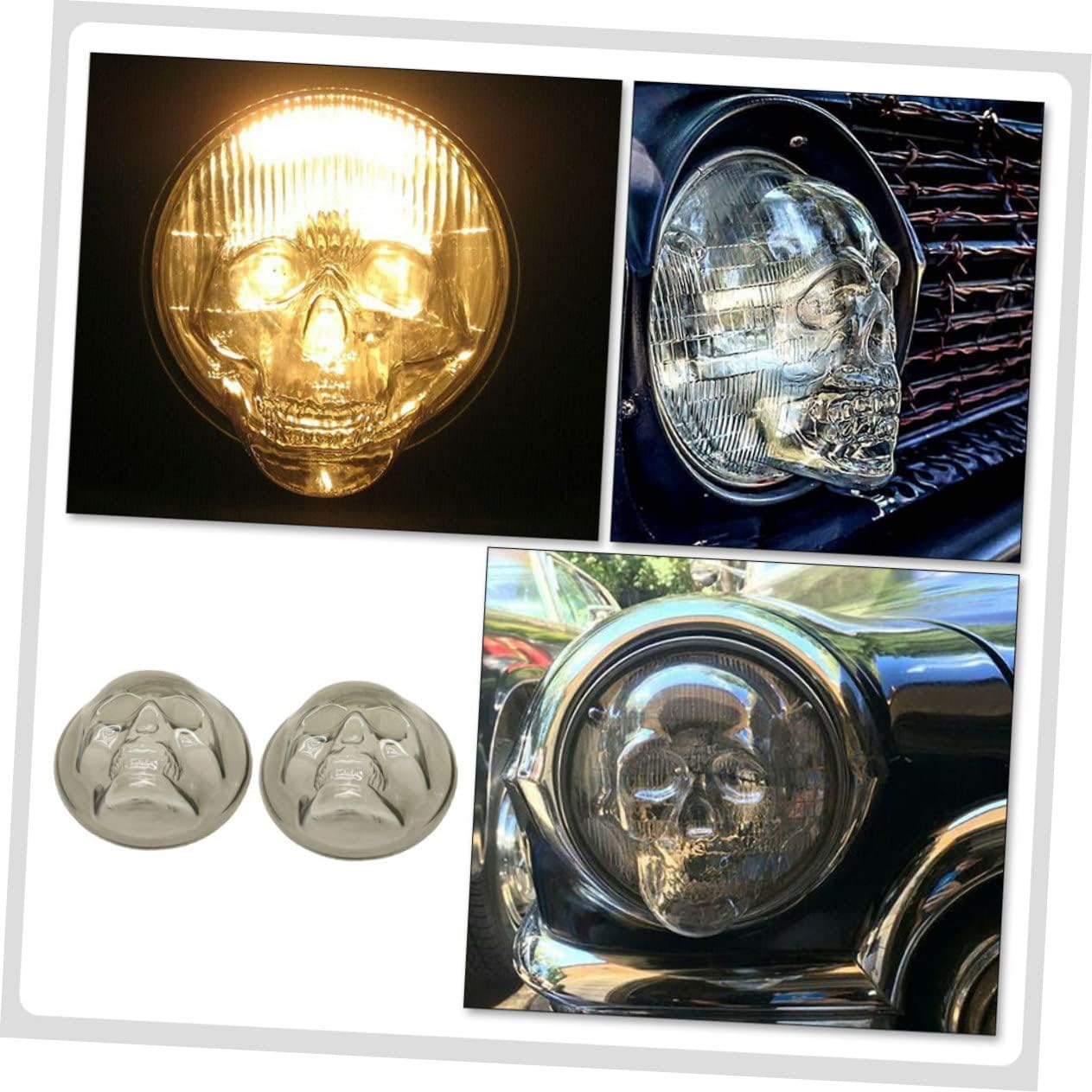 Decoración de coche, 2 unidades, cubierta de faros delanteros, globo de plástico, pantalla de calavera