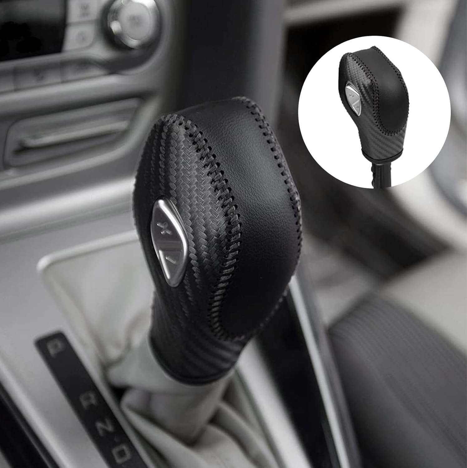 cueclue 1 funda para perilla de palanca de cambios automática, borde de perilla de cambio, funda de cuero para freno de mano, accesorios para el