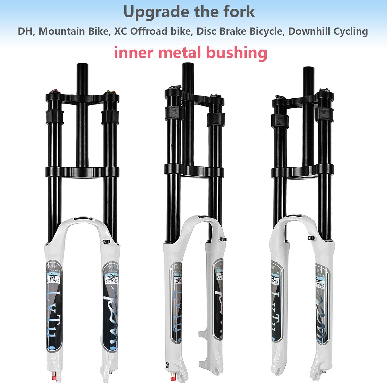 DH Downhill – Horquilla de suspensión para bicicleta de montaña, 26, 27.5, 29 pulgadas, viaje, 6.299in, rebote, ajuste doble hombro con función de