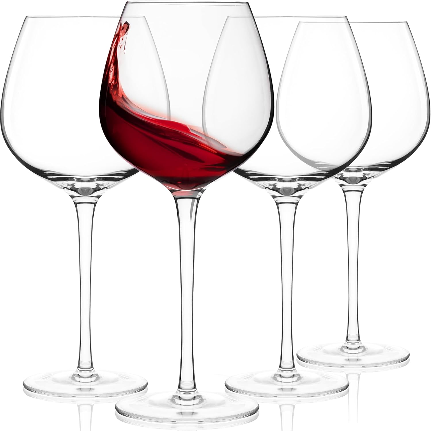 Juego de 4 copas de vino  Elegante juego de regalo de copa de vino de 22 onzas  Copas de vino de cristal modernas de tallo largo para vino blanco y