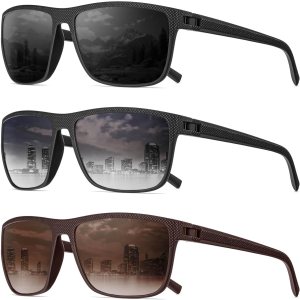 Gafas de sol polarizadas para hombre, ligeras, cuadradas, para conducir, deportes, con protección UV400 Gafas de sol polarizadas para hombre, ligeras, cuadradas, para conducir, deportes, con protección UV400