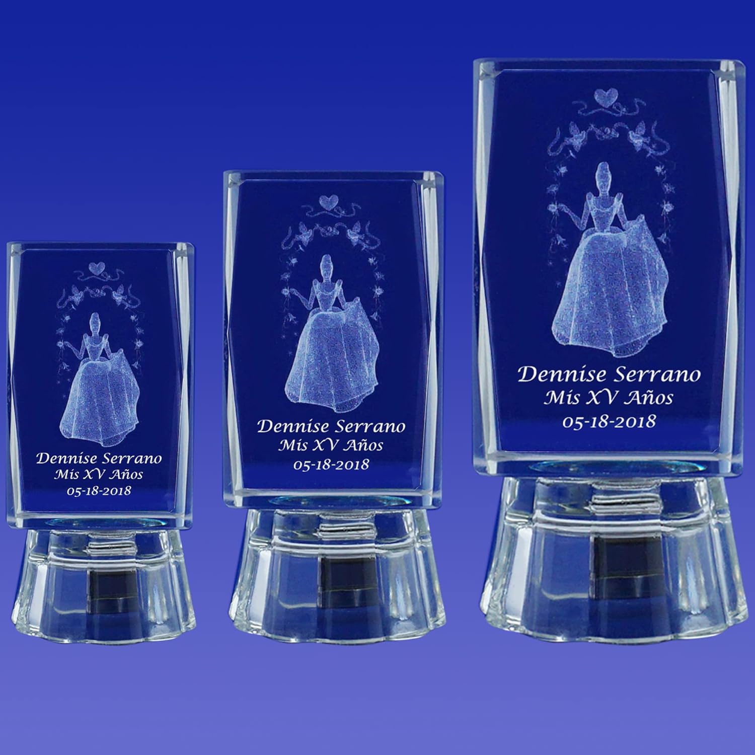 Princesa Quinceañera – Recuerdo de fiesta de 12 piezas 3D de princesa quinceañera, grabado láser, cumpleaños, Mis XV Años, Mis 15 años, Sweet 15 y