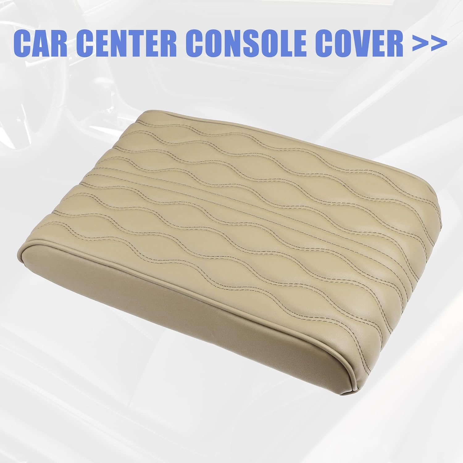 X AUTOHAUX Funda de cojín para reposabrazos de automóvil, almohadilla para consola central, impermeable, de piel sintética, protector de cojín