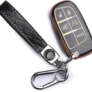 Para jeep llavero cubierta con llavero TPU suave caja de coche soporte 360 grados de protección Grand Cherokee Para jeep llavero cubierta con llavero TPU suave caja de coche soporte 360 grados de protección Grand Cherokee