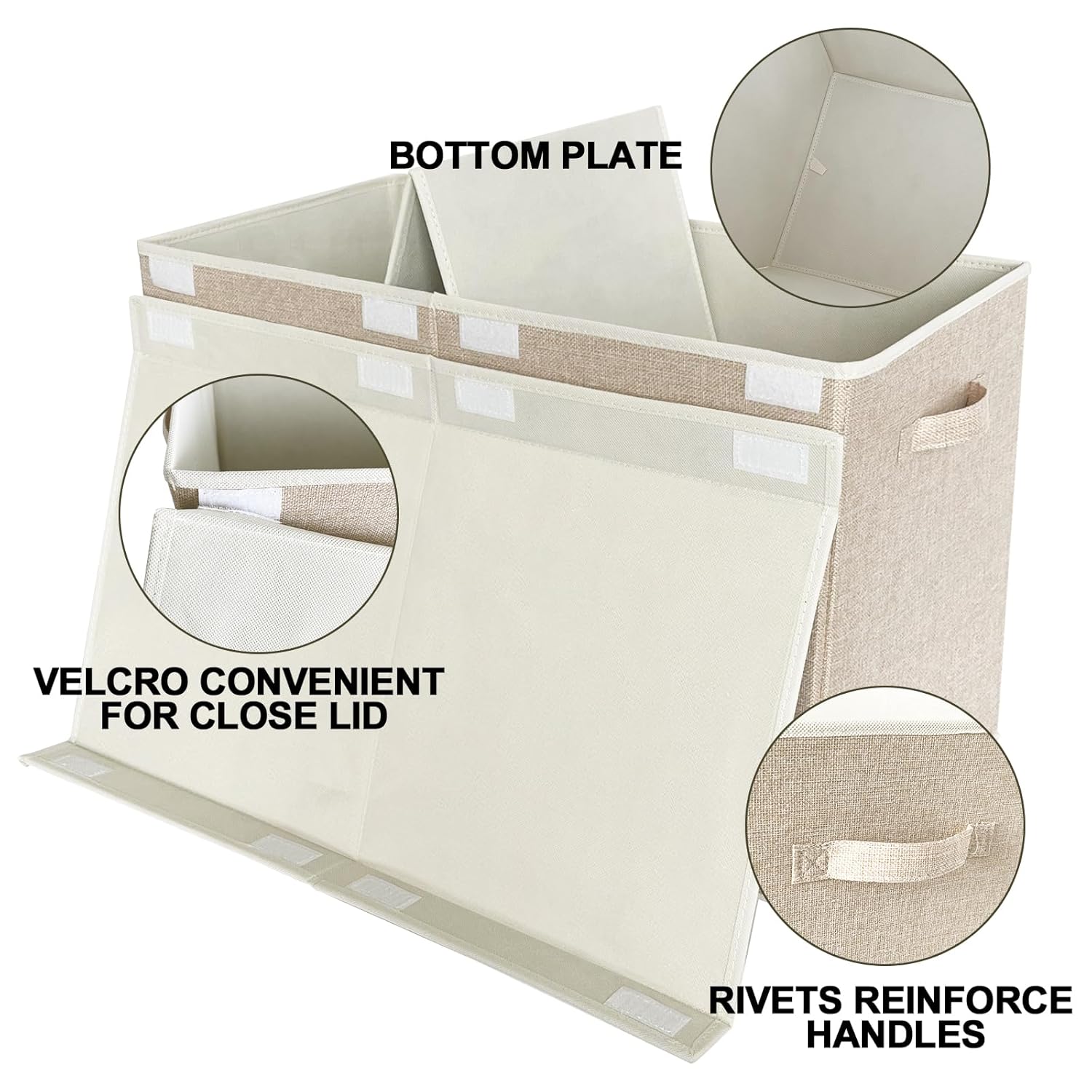 VERONLY Caja grande de juguetes con tapa, cajas plegables para juguetes para niños, cestas organizadoras con asas para niños, niñas, guardería, sala