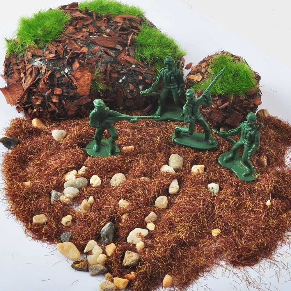 NWFashion Kit de material de base de paisaje estático de 3 colores, kit de material de base para ferrocarril modelo de hadas jardín diorama paisaje