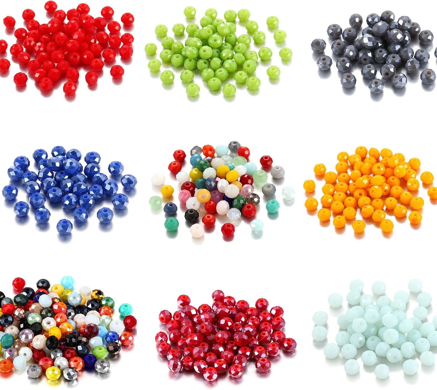 GLAMEFOUR Venta al por mayor de cuentas de cristal de porcelana Strand Spacer Beads Briolette Round Rondelle forma de colores surtidos con cuerda