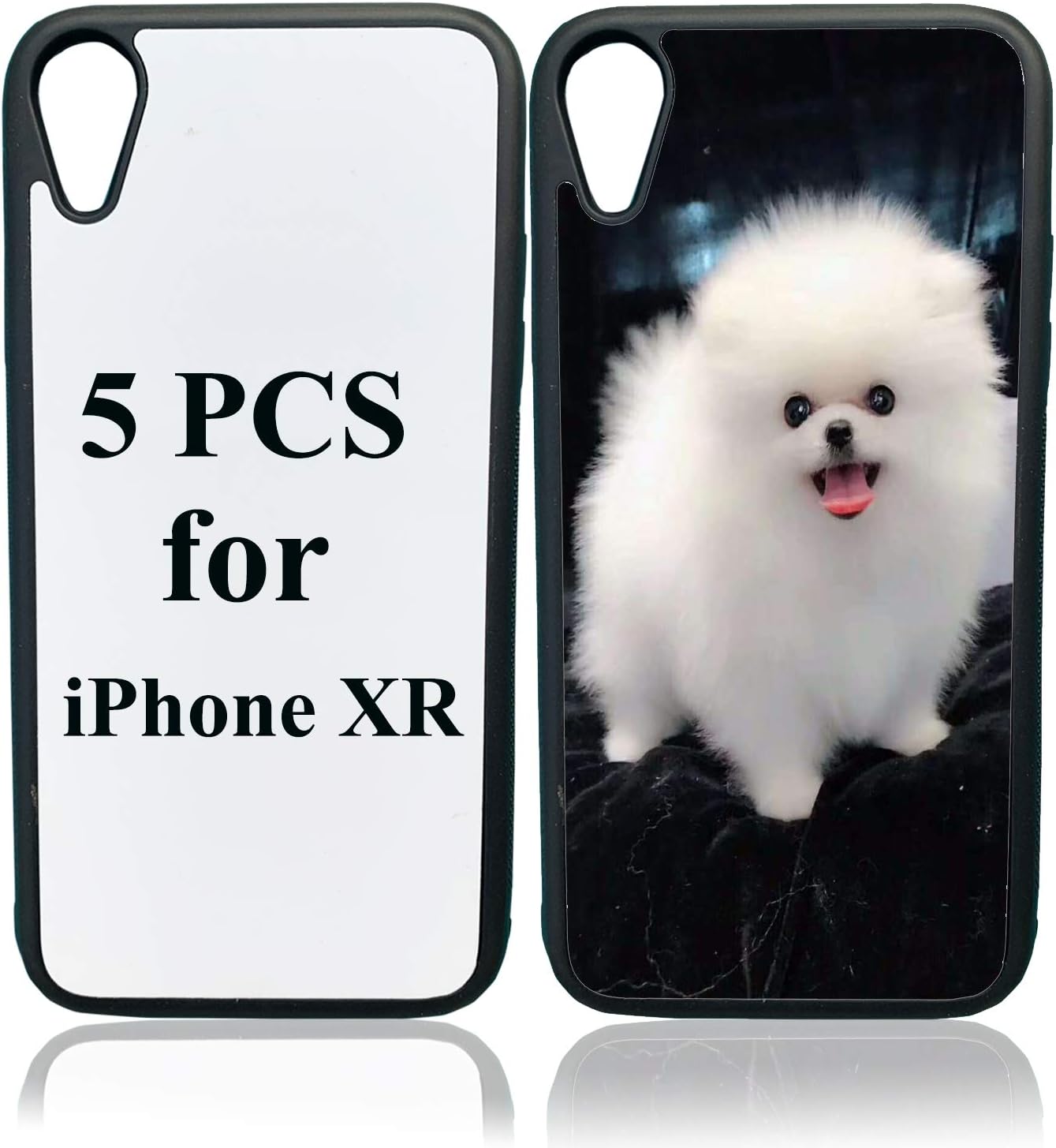 JUSTRY 5 fundas para teléfono de sublimación compatibles con Apple iPhone XR de 6.1 pulgadas, funda imprimible para teléfono para sublimación de