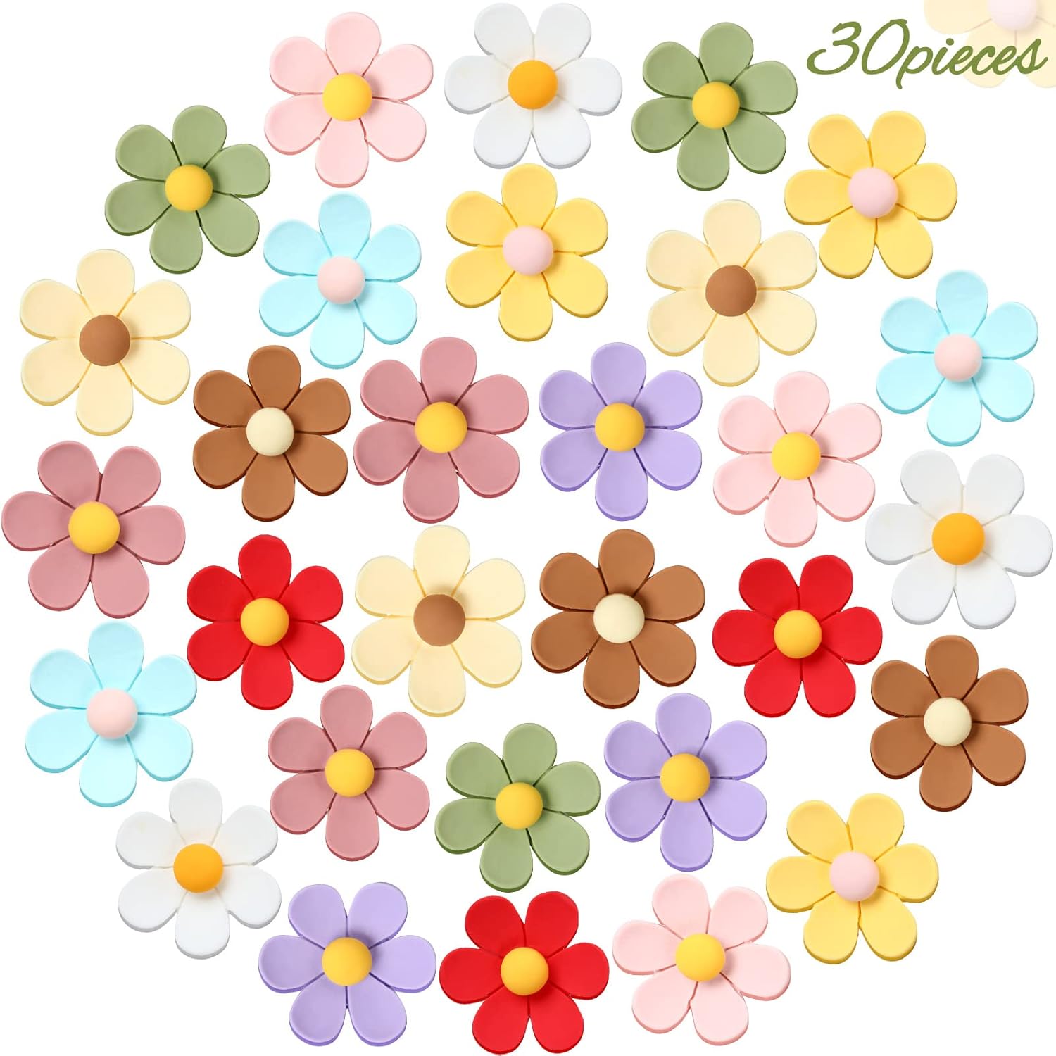 30 imanes magnéticos 3D para nevera con diseño de flores, para decoración de puertas de refrigerador, para decoración de cocina, accesorios de
