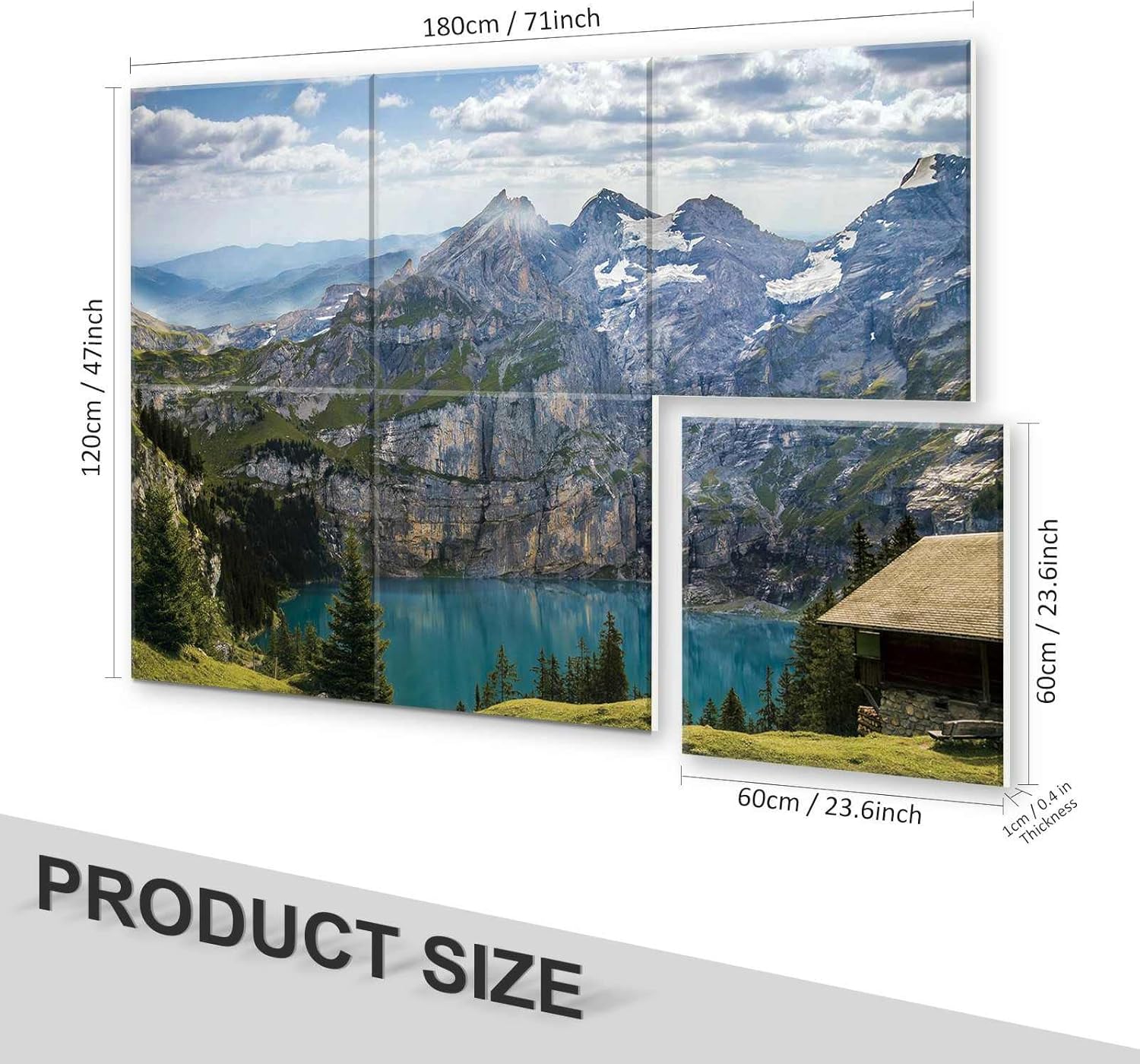 Paneles acústicos artísticos, paquete de 6 pinturas autoadhesivas de pared grandes para decoración de pared, paneles absorbentes de sonido para